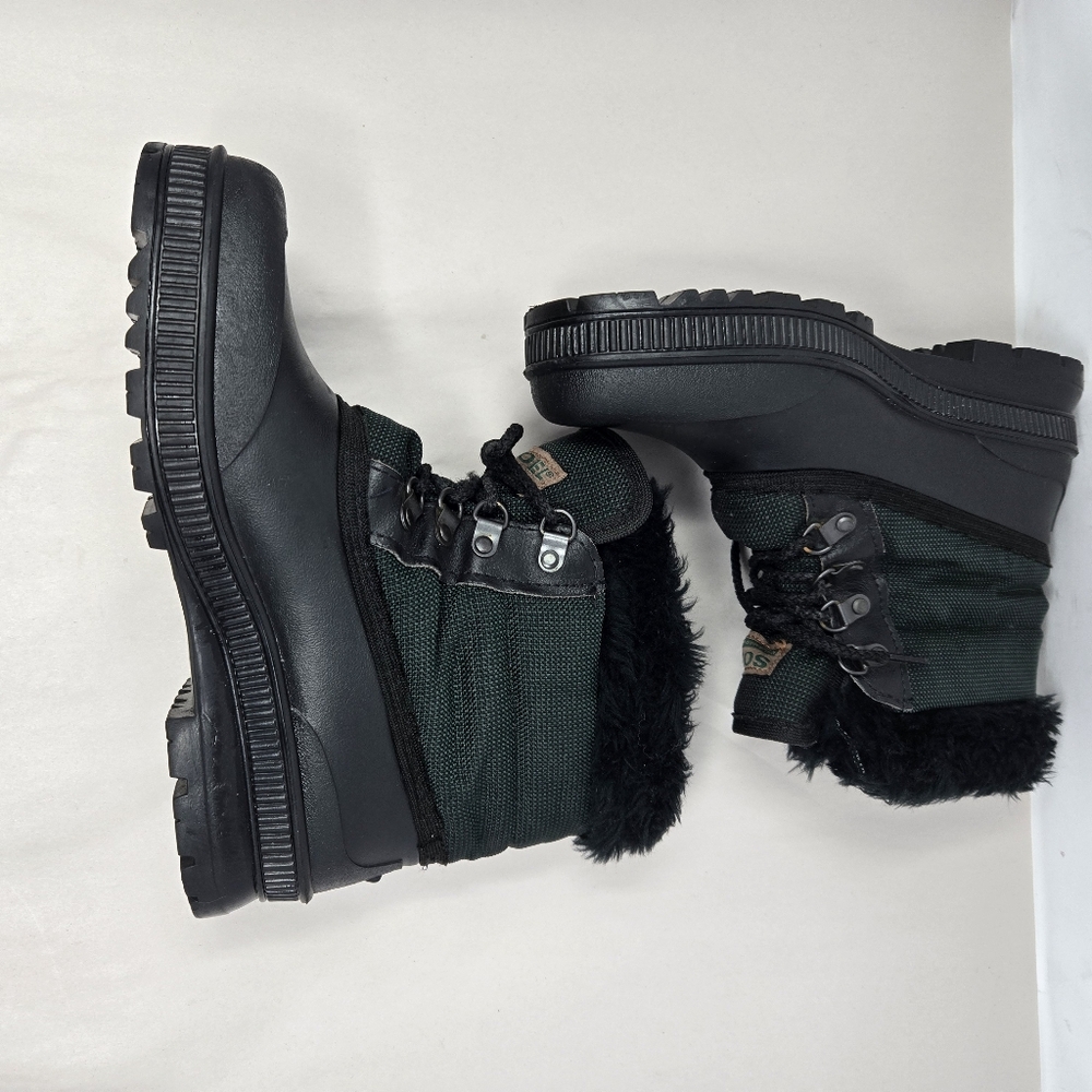 Sorel Womens Rain Winter Boots Sz 9 Mid Faux Fur Waterproof Lace Up Kaufman - Picture 7 of 14